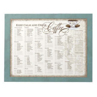 Bloc De Notas Almohadilla de la lista de compras - Taza de café