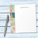 Bloc De Notas Almohadilla de la nota del borde de la trama de mo<br><div class="desc">Personalice este bloc de notas de bonito impreso con un borde de tejido de mosaico de mosaico con su nombre u otro texto. Generoso espacio de escritura en blanco para todas sus listas,  pequeños bocetos u otras notas diarias.</div>