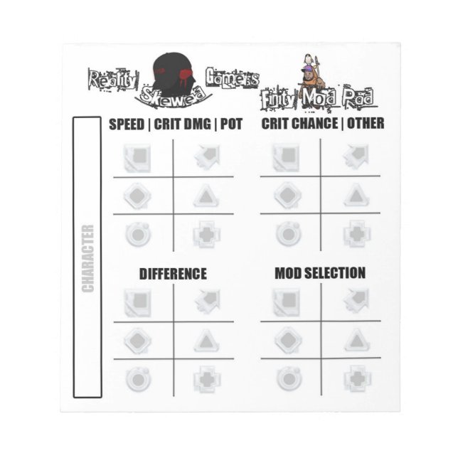Bloc De Notas Almohadilla de Mod Finity RSG (Frente)
