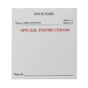 Bloc De Notas Almohadilla de nota de diapositivas de instruccion