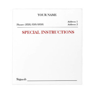 Bloc De Notas Almohadilla de nota de diapositivas de instruccion