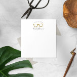 Bloc De Notas Almohadilla de nota de gafas retro de Purpurina do<br><div class="desc">Mi almohadilla de notas de gafas retro Purpurina de oro es un gran regalo para cualquiera. Personaliza con un nombre para un regalo único. Las toallas personalizadas hacen grandes regalos para cualquier ocasión. El diseño presenta lustros retro de purpurina de oro falso y tipografía limpia. Otras opciones de color disponibles....</div>