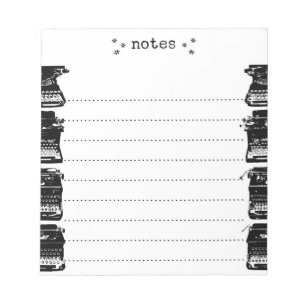 Bloc De Notas Almohadilla de notas de máquina de escribir de vin