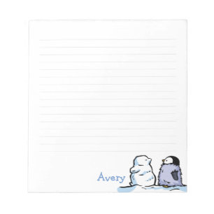 Bloc De Notas Almohadilla de notas de nieve de pingüino