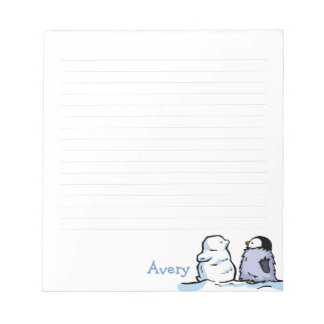 Bloc De Notas Almohadilla de notas de nieve de pingüino