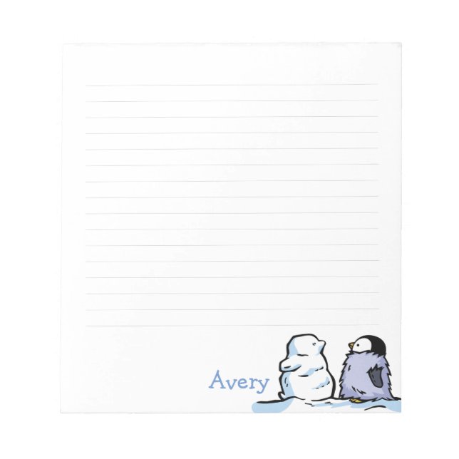 Bloc De Notas Almohadilla de notas de nieve de pingüino (Frente)