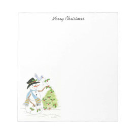 Bloc De Notas Almohadilla de notas de Snowman and Bluebird