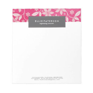 Bloc De Notas Almohadilla de notas florales de personalizable