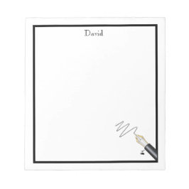 Bloc De Notas Almohadilla de notas monogramada de la pluma