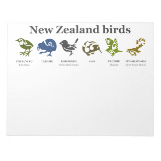 Bloc De Notas Almohadilla de notas para aves nativas de Nueva Ze