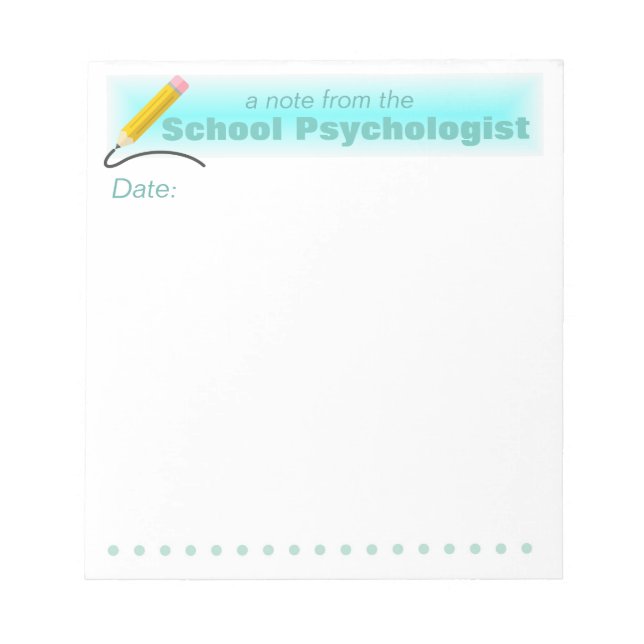 Bloc De Notas Almohadilla de notas para psicólogos escolares Aqu (Frente)
