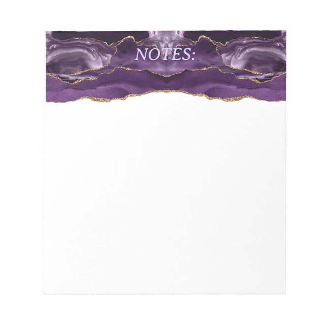 Bloc De Notas Almohadilla de notas personalizada de Agate Purple (Frente)