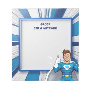 Bloc De Notas Almohadilla de notas personalizada de Mitzvah Supe
