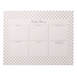 Bloc De Notas Almohadilla de papel elegante rosa con puntos negr