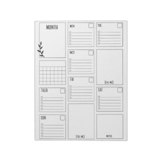 Bloc De Notas Almohadilla de planificación limpia y mínima diari