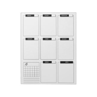 Bloc De Notas Almohadilla de planificación semanal limpia y míni