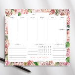 Bloc De Notas Almohadilla de planner de Hydrangeas Rosa Rubor<br><div class="desc">¡Qué bonita forma de organizarse! Esta almohadilla está cubierta de hortensias rosa rubor con acentos verdes. Hay mucho espacio para escribir todo lo que necesitas lograr cada semana,  e incluye también un rastreador de hábitos y espacio para una lista de cosas por hacer.</div>