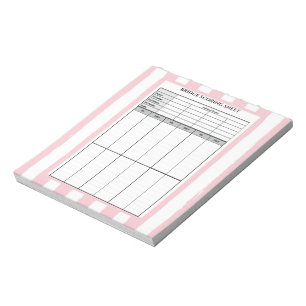 Bloc De Notas Almohadilla de puente en trazo rosa