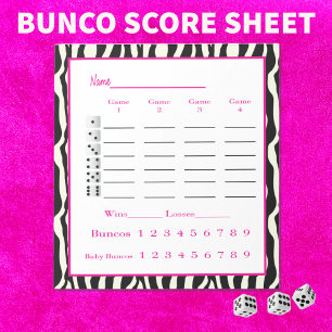 Bloc De Notas almohadilla de puntuación de bunco - diseño de ceb