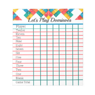 Bloc De Notas Almohadilla de puntuación de juegos para Domino, h