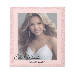 Bloc De Notas Almohadilla del autógrafo del Glitz rosado Rosa