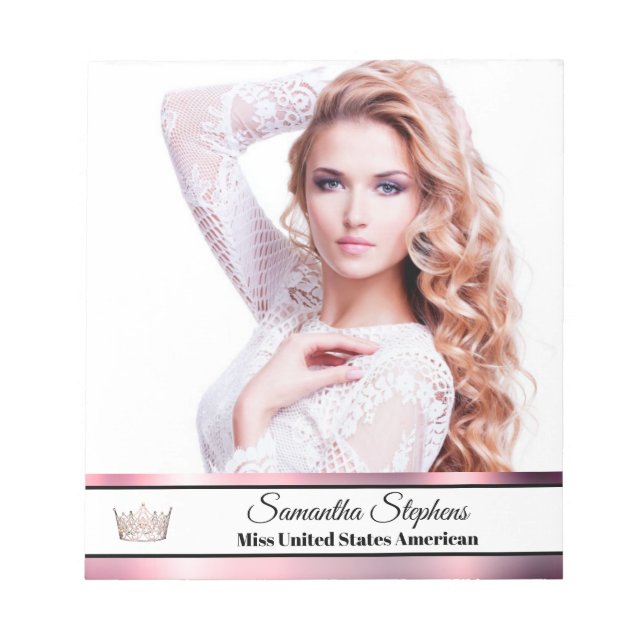 Bloc De Notas Almohadilla del autógrafo del Rosa Gold Shine (Frente)