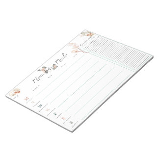 Bloc De Notas Almohadilla del planificador de menús y comidas