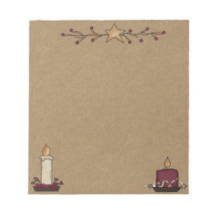 Bloc De Notas Almohadilla primitiva de notas rusticas con velas