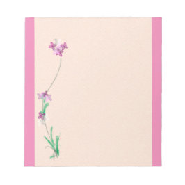 Bloc De Notas Almohadilla rosa de nota floral