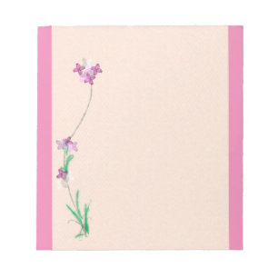 Bloc De Notas Almohadilla rosa de nota floral