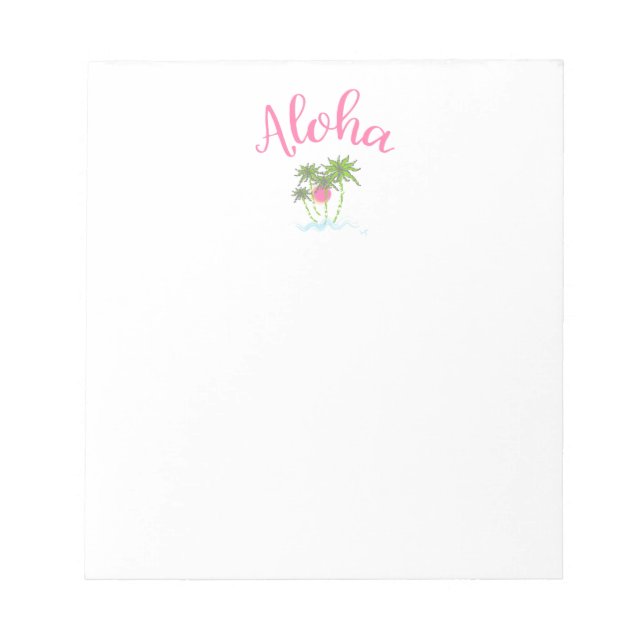 Bloc De Notas Aloha Beach Bebidas en Summera de estilo hawaiano (Frente)