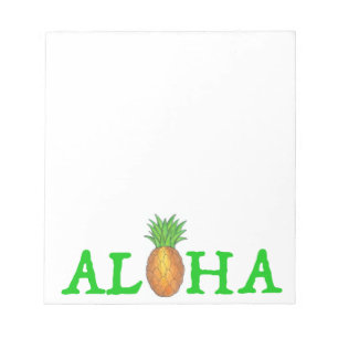 Bloc De Notas ALOHA Tropical Island Hawaii Pineapple Notepad