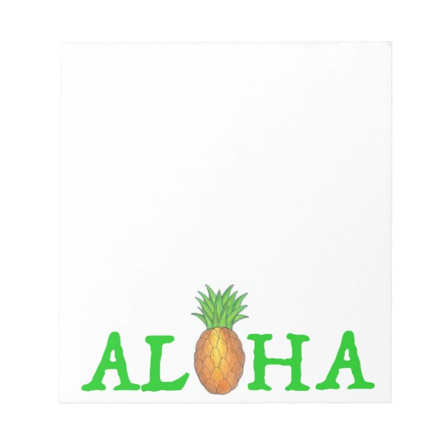 Bloc De Notas ALOHA Tropical Island Hawaii Pineapple Notepad (Frente)