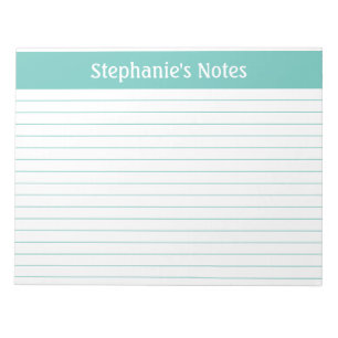 Bloc De Notas Alojamiento en Aqua 11 x 8.5 Apaisado personalizad