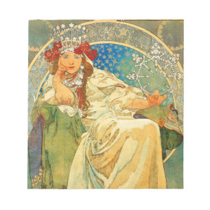 Bloc De Notas Alphonse Mucha Art Nouveau Princess Hyacinth