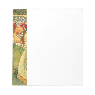 Bloc De Notas Alphonse Mucha Art Nouveau Princess Hyacinth New