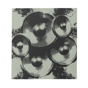 Bloc De Notas Altavoces de música en blanco y negro