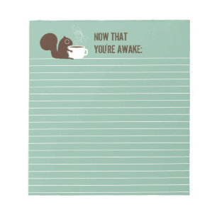 Bloc De Notas Amante de café de ardilla con texto personalizable