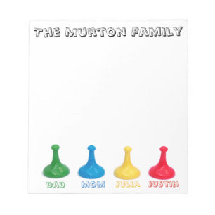 Bloc De Notas Amante de Juegos de Mesa Personalizados para Famil