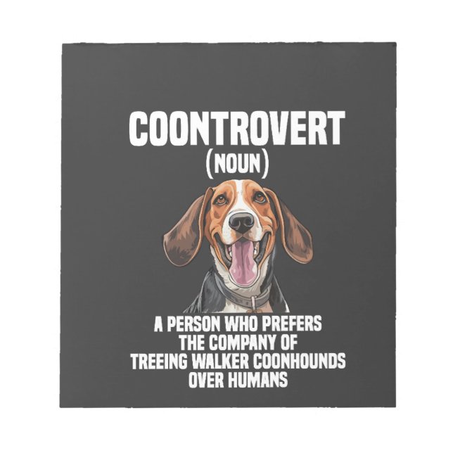 Bloc De Notas Amante del Treeing Walker Coonhound Perro Coontrov (Frente)