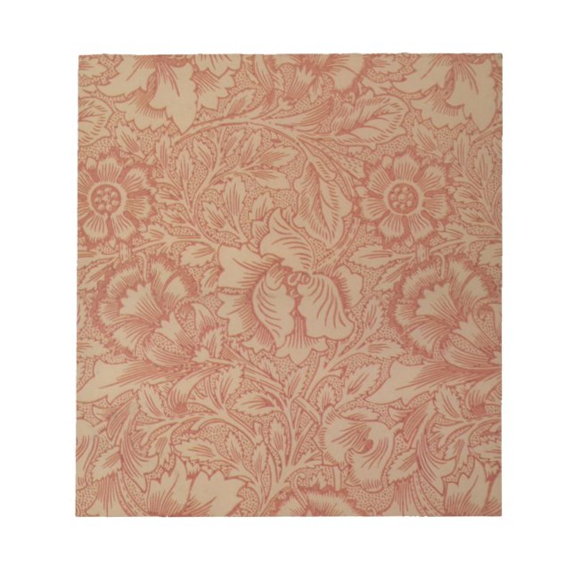 Bloc De Notas Amapola Rosa (de William Morris) (Patrón Antiguo) (Frente)