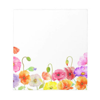 Bloc De Notas Amapolas coloridas al acuarela flores