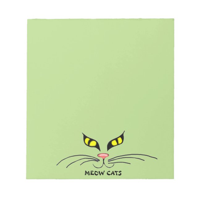 Bloc de notas amarillo de Meow Cats (Frente)