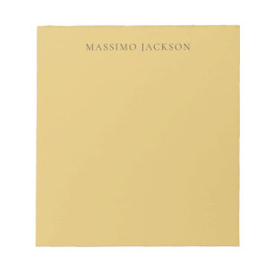 Bloc De Notas Amarillo Latón Minimalista Liso Estética Moderna