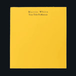 Bloc De Notas Amber Yellow Plain Elegant Profesional Moderno<br><div class="desc">Diseño sencillo,  moderno y minimalista para las empresas. Esta plantilla se puede personalizar para satisfacer todas las ocupaciones profesionales.</div>