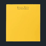 Bloc De Notas Amber Yellow Plain Elegant Profesional Moderno<br><div class="desc">Diseño sencillo,  moderno y minimalista para las empresas. Esta plantilla se puede personalizar para satisfacer todas las ocupaciones profesionales.</div>
