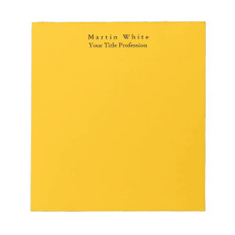 Bloc De Notas Amber Yellow Plain Elegant Profesional Moderno