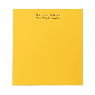 Bloc De Notas Amber Yellow Plain Elegant Profesional Moderno