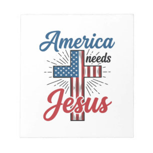 Bloc De Notas América Necesita Jesús Diseño de Camiseta Cruz Pat