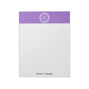 Bloc De Notas Amethyst What Greek Key Rnd Frame First Monograma
